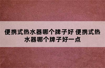 便携式热水器哪个牌子好 便携式热水器哪个牌子好一点